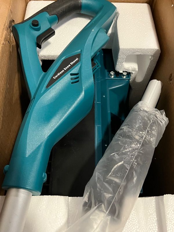 View 4 of 17"Cordless Snow Shovel with Wheels, 9000mAh Brushless Electric Snow Blower Battery Powered, 20-30FT Throw Distance/Larger Snow Removal,12lb Lightweight Snow Thrower for Driveway/Steps/Patio/Sidewalk
