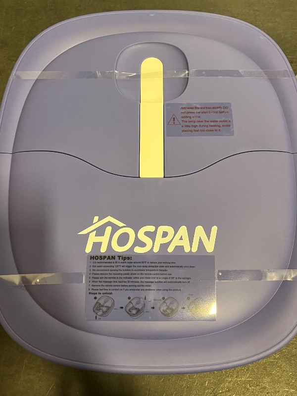Photo 1 of HOSPAN Collapsible Foot Spa Electric Rotary Massage, Foot Bath with Heat, Bubble, Remote, and 24 Motorized Shiatsu Massage Balls. Pedicure Foot Spa for Feet Stress Relief - FS02A
