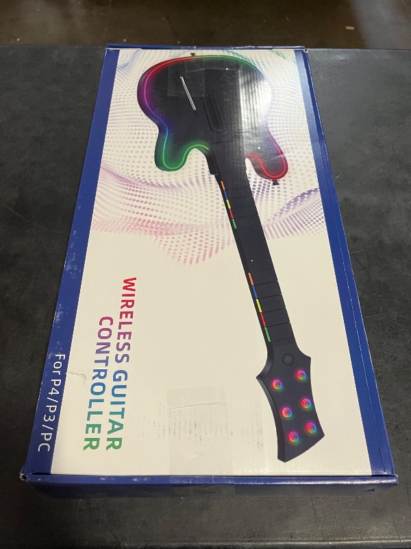 Photo 1 of NBCP Guitar Hero Controller PC, Wireless PS3 /PC Guitar Hero Guitar with Dongle for Clone Hero, Guitar Hero 3/4/5 Rock Band 1/2 Games Black
