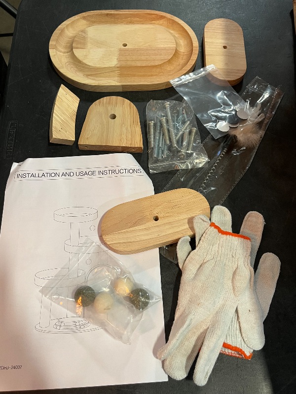 Photo 1 of Solid Wood Cat Tree for Large Cats, 48-Inch Modern Cat Tower with Hand-Woven Baskets, Multi-Level Cat Condo with Sisal Scratching Posts, Sturdy Indoor Cat Furniture for Big Cats up to 20lbs
