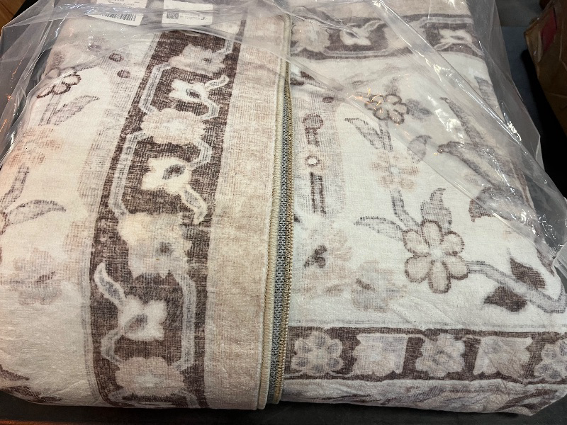 Photo 1 of 10x14 Washable Vintage Area Rug - Large Rugs for Living Room Soft Stain Resistant Carpet with Non-Slip Backing Low Pile Water Resistant Rug for King Size Bed Pet Friendly Home Decor Mat(10x14 Beige)
