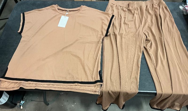 Photo 1 of (2XL) Urban Fabulous Womens Top and Bottom Set - Brown
