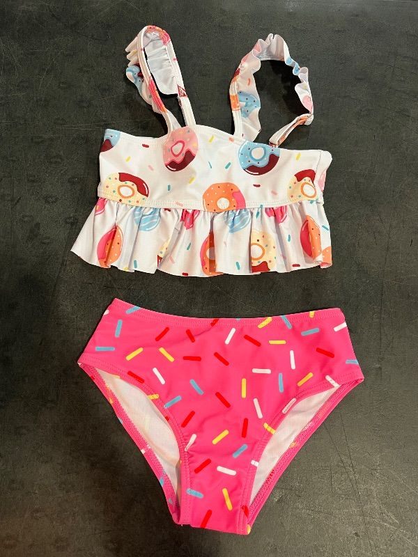 Photo 1 of (4T) SOLY HUX Toddler Girl's Cute Swimsuit Ruffle Hem Bikini Tankini Set Two Piece Bathing Suits
