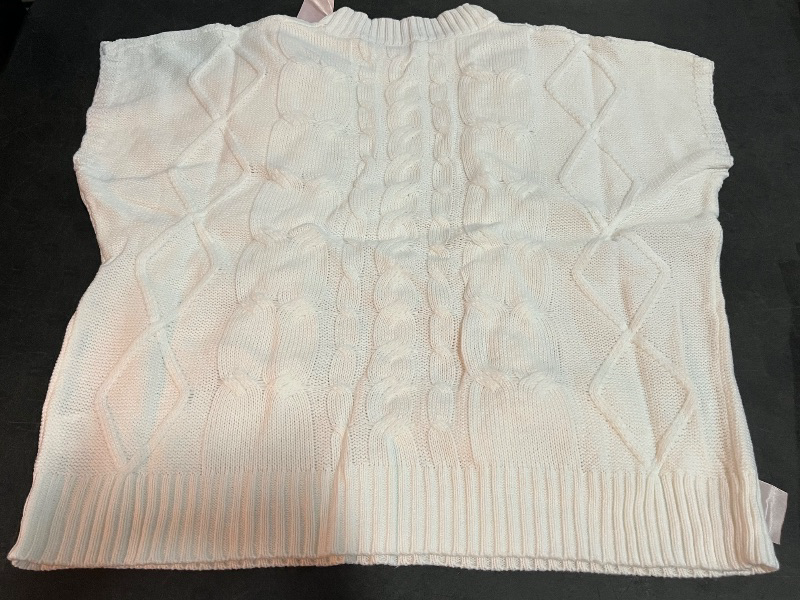 Photo 1 of (XL) Womens Clearlove Lace Up Ribbon Sweater Vest Cap Sleeve Knit Tank Top Bow Twist Crochet casual Blouse
