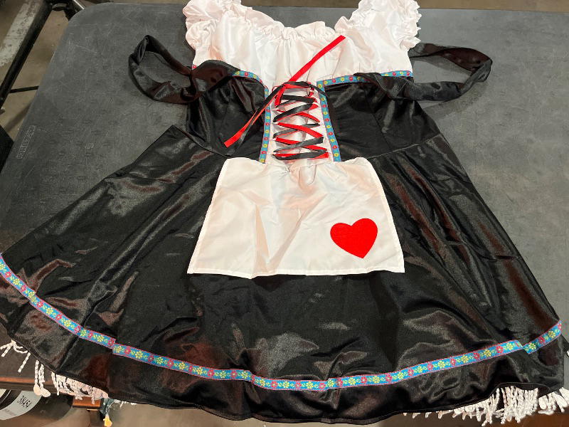 Photo 1 of (S) Womens Heart Pattern Front Strapless Blouse Cosplay Costume Set- Black
