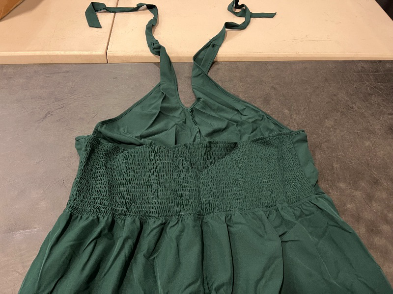 Photo 1 of (3XL) Womens Green Halter Romper