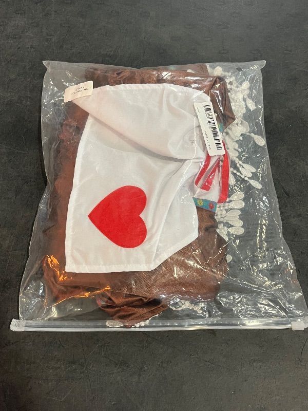 Photo 1 of (XL) Womens Heart Pattern Front Strapless Blouse Cosplay Costume Set- Brown
