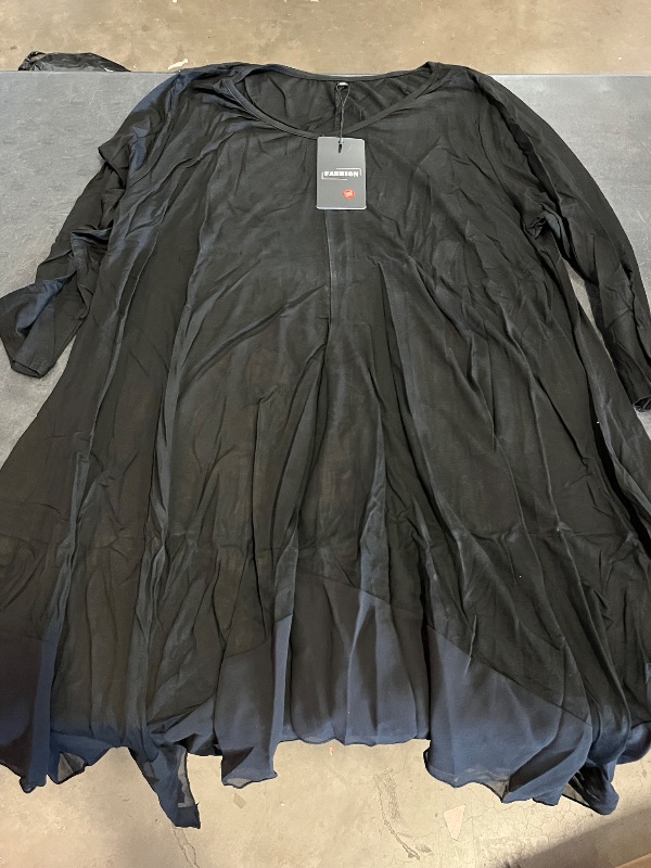 Photo 1 of (2XL) Womens Flowy Black Mini Dress