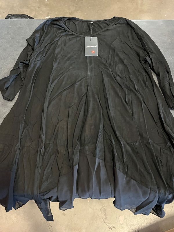 Photo 1 of (2XL) Womens Flowy Black Mini Dress