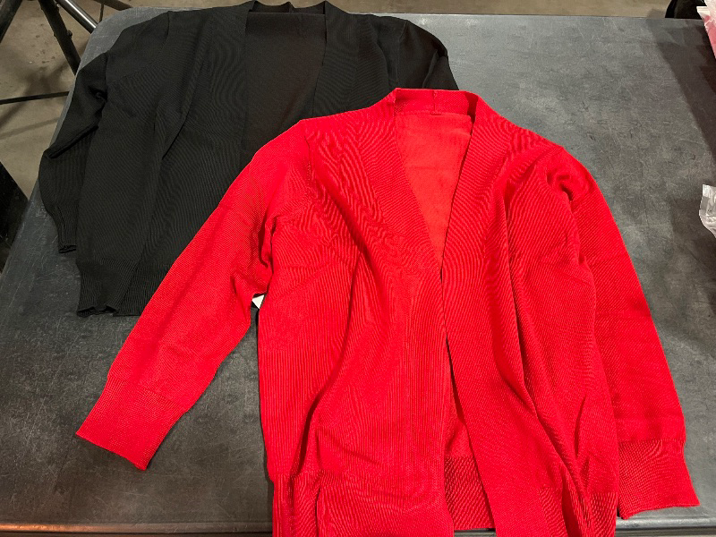 Photo 1 of (L) Women's 3/4 Sleeve Cropped Cardigan Sweaters Open Front Bolero Short Shrugs
