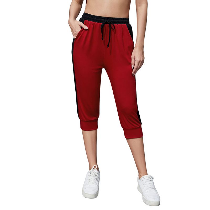 Photo 1 of (M) Capris For Kids Casual Crop Pants Loose Fit Comfy Drawstring Lounge Pants With Pockets