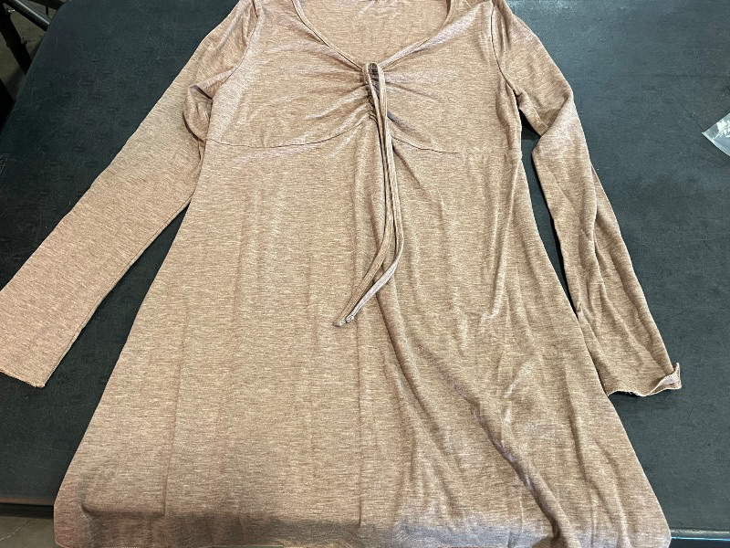 Photo 1 of (XL) Women's Spring And Autumn Pure Desire V-Neck Temperament Hip-Hugging Dress Suitable for Home And Commuting