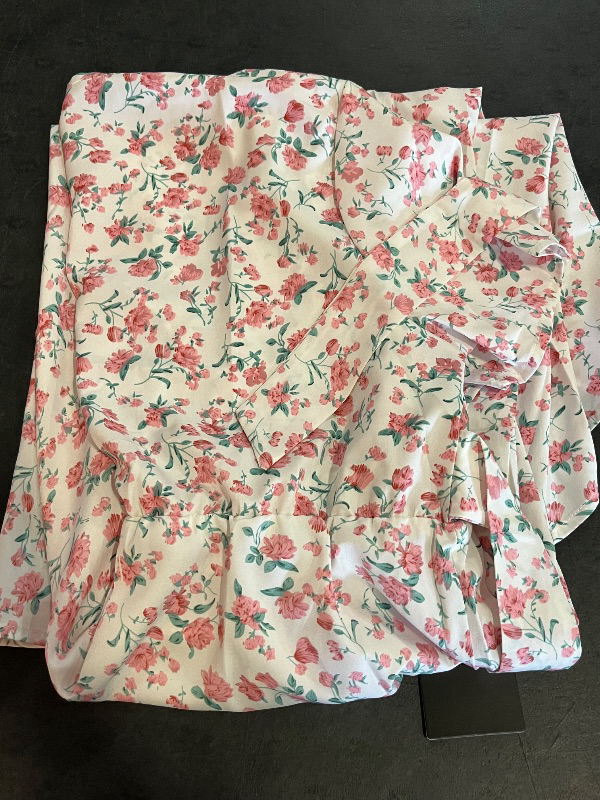 Photo 1 of (L) Womens Floral Dress with Back Tie - Shorter Layer in Front 