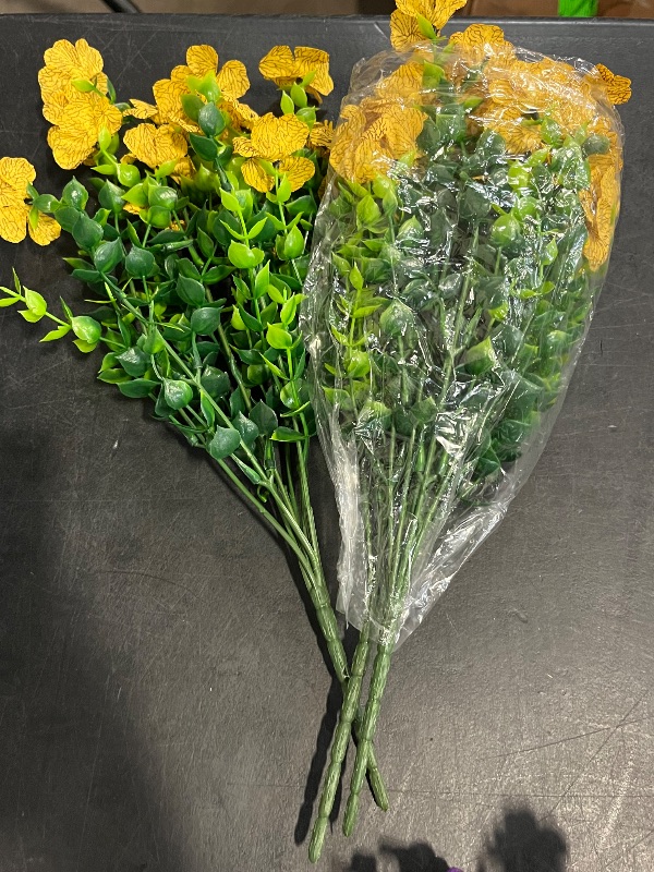 Photo 1 of 12Pcs Artificial Violet Flower Stems Simulated Eucalyptus Plants Faux Floral Arrangement for Indoor Festival Home Décor with Mixed Red, Pink, Yellow, and Deep Purple Colors
