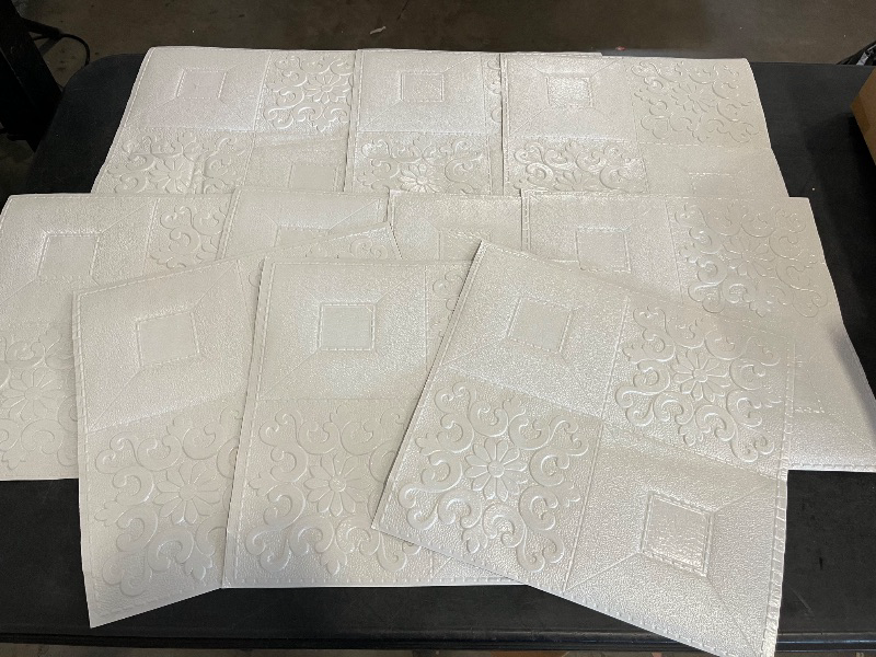 Photo 1 of 10Pcs 3D Wall Sticker Soft Foam Panels Home Decor Self-Adhesive Tile Stone Brick Pattern Wallpaper for Kitchen Bedroom Living Room(White)
