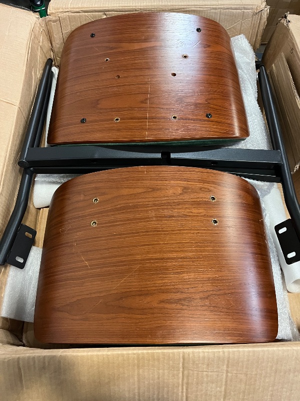 Photo 1 of Dining Chairs Set of 2, Dining Room and Kitchen Chairs, Mid Century Modern Accent Chair, Upholstered PU Leather Chairs for Vanity with Walnut Bentwood and Metal Legs, Green
