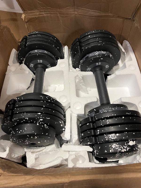 Photo 1 of 2026 Updated Adjustable Dumbbell Set of 2, 110lbs/50lbs Weights Dumbbell Set with Storage Box, 25lbs/55lbs Adjustable Weights with Anti-slip Silicone Grip, Weight Set For Home Gym Suit both Men and Women