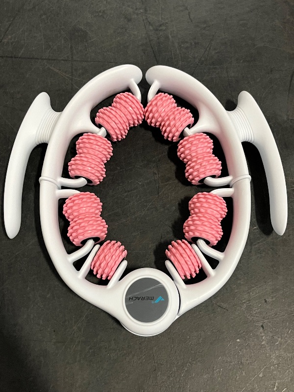 Photo 1 of Cellulite Massage Tool Lymphatic Drainage Massager for Thighs & Legs & Buttocks, Anti Cellulite Roller with Detachable Handles Fascia Massage Tool for Contoured & Smoother Skin, White-Pink