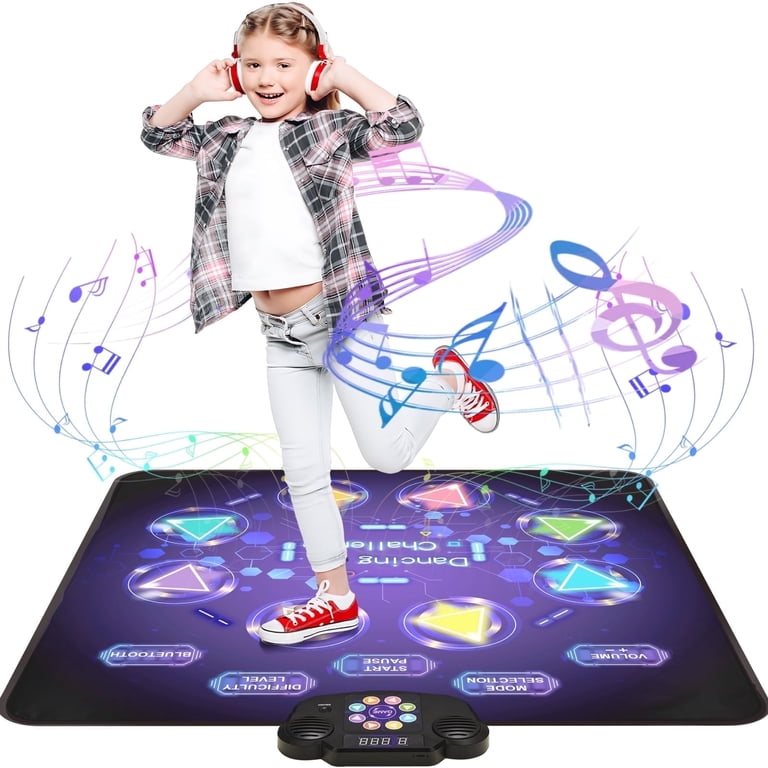 Photo 1 of Dance Mat for Kids, Light-Up Dance Pad with Wireless Bluetooth, 8 Modes & 3 Levels Music Dance Game Mat, Christmas Birthday Toy Gift for Girls Boys Ages 3-12 Years