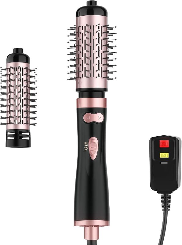 Photo 1 of Rotating Hair Dryer Brush Ceramic, Blow Dryer Brush 2 Spin Brushes Set 1.5 Inch &2 Inch, One-Step Hot Air Brush Volumizer, Smooth, C-Curls|Black (Black)
