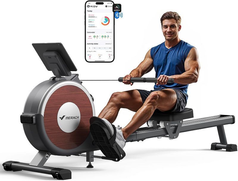 Photo 1 of MERACH Rowing Machines for Home, Magnetic Rowing Machine with 16 Levels, Rower Machine of Quiet Resistance, Dual Slide Rail with Max 350lbs Weight Capacity, App Compatible