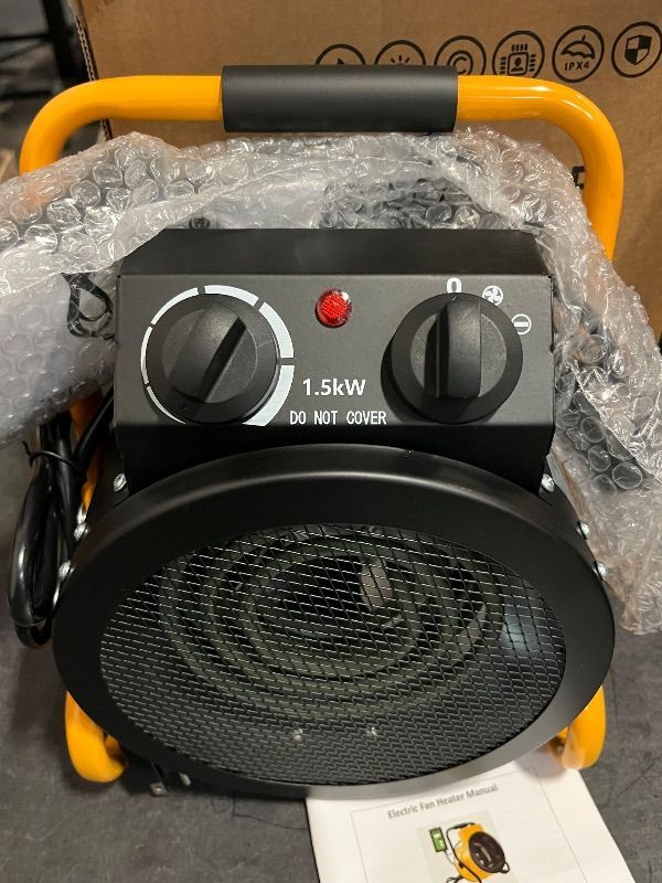 Photo 1 of Greenhouse Heater with Digital Thermostat, Grow Tent Heaters, Overheat Protection, Fast Heating for Green House, Flower Room, Yellow-Black
