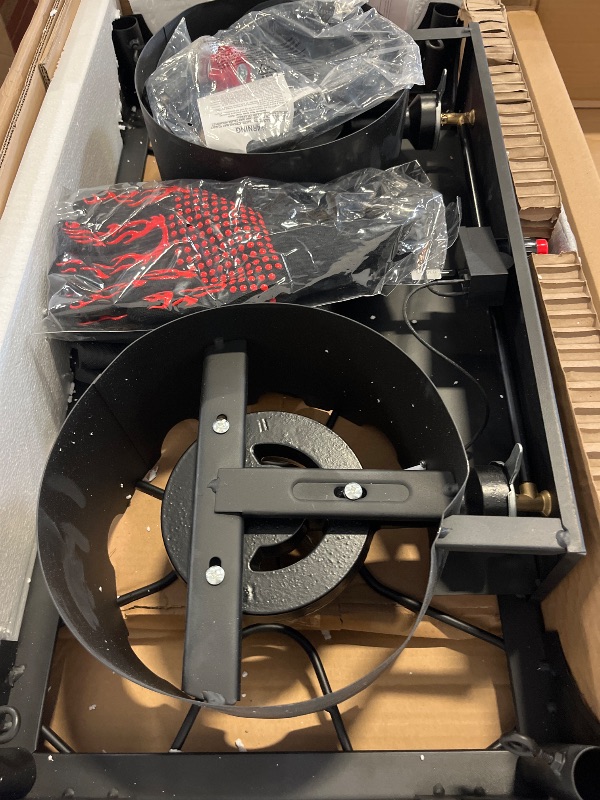 Photo 1 of Bestfire 2 burner Camping Stove with Auto Ignition Button,Side Shelves & Regulator150,000 BTU High Pressure Gas Stove Propane Burner With Removable Legs for Outdoor BBQ&Backyard Cooking Camping Home
