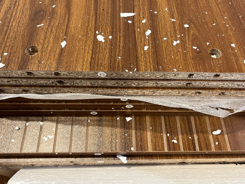 Photo 1 of  Tall Kitchen Pantry Cabinet with Line Grooved Doors & 4-Compartment Top, Storage Cupboard with 2 Drawers, Adjustable Shelves & Gold Handles for Dining Room, Bathroom, Walnut