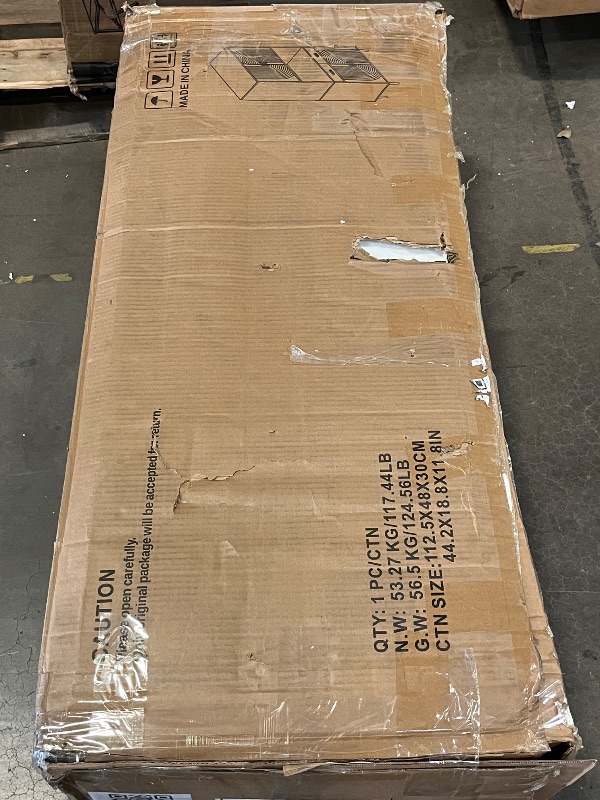 Photo 1 of  Tall Kitchen Pantry Cabinet with Line Grooved Doors & 4-Compartment Top, Storage Cupboard with 2 Drawers, Adjustable Shelves & Gold Handles for Dining Room, Bathroom, Walnut