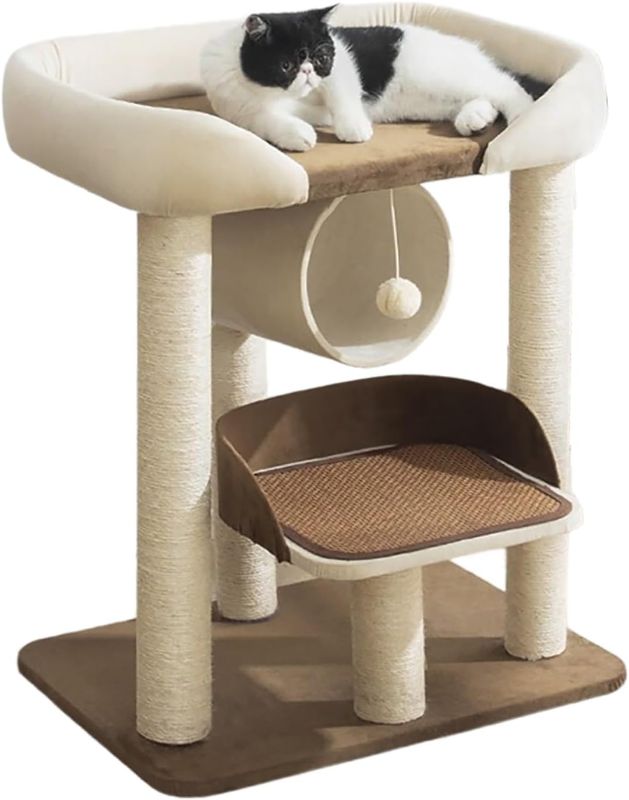 Photo 1 of Cat Tree Tower for Indoor Cats, Cat Climbers for Indoor Cats, Modern Multi-Level Large Cat Tree, with Cat Bed Scratching Post and Toys Suitable for Small and Large Cats(60x45x73cm)
