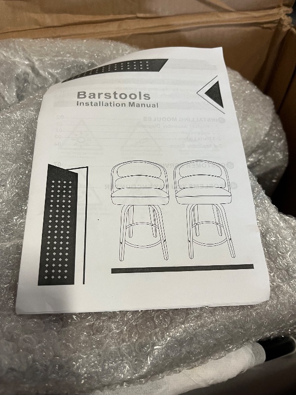 Photo 1 of Bar Stools Set of 2, 26" Swivel Counter Height Bar Stools with Bentwood Legs and Back, Mid Century Modern Faux Leather Upholstered Counter Stools for Kitchen Island, Bar, Restaurant, Black