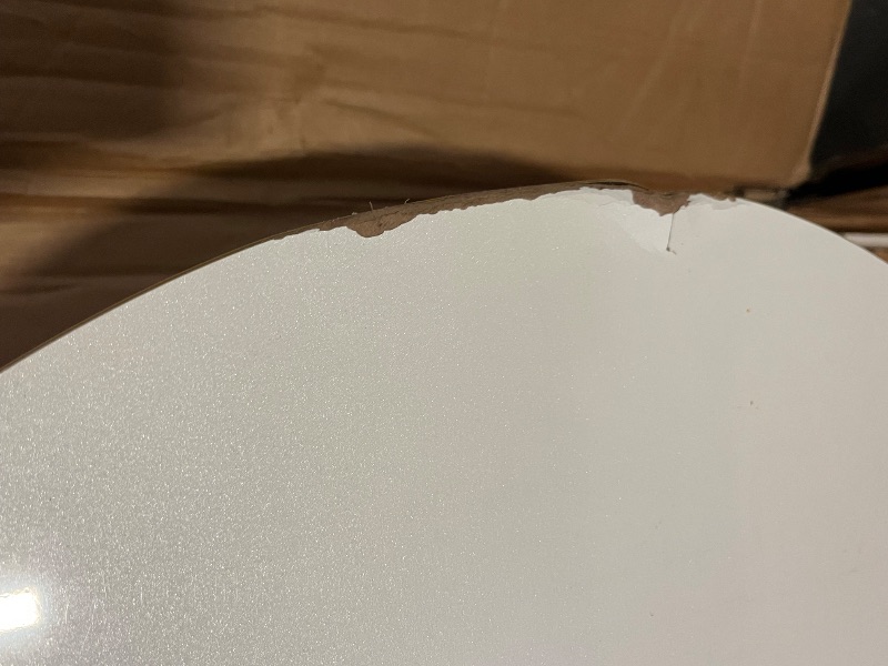 Photo 1 of Merax 47.2" Modern Oval Coffee Table with Drawers,Curved Profile Design, Gold Metal Decor, Center Table for Living Room, White+Gold