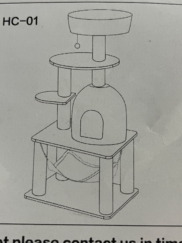 Photo 1 of Cat Tree Tower Condo with Scratching Posts, Platform & Hammock, Cat Activity Center Play Furniture for Kittens, Cats, and Pets