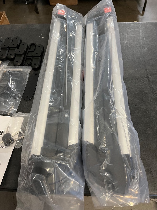 Photo 1 of VEVOR Roof Rack Cross Bars, Aluminum Roof Rack Crossbars, Fit Raised Side Rail with Gap, 200 lbs Load Capacity, Adjustable Crossbars with Locks, for SUVs, Sedans, and Vans
