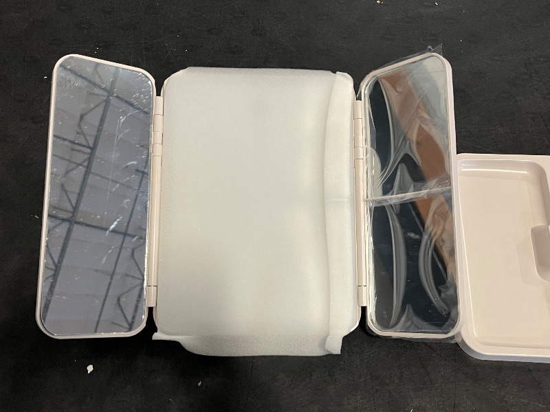 Photo 1 of Miss Sweet Lighted Tri-fold Makeup Mirror Vanity Mirror with 1X/2X/3X Magnification (Pure White)