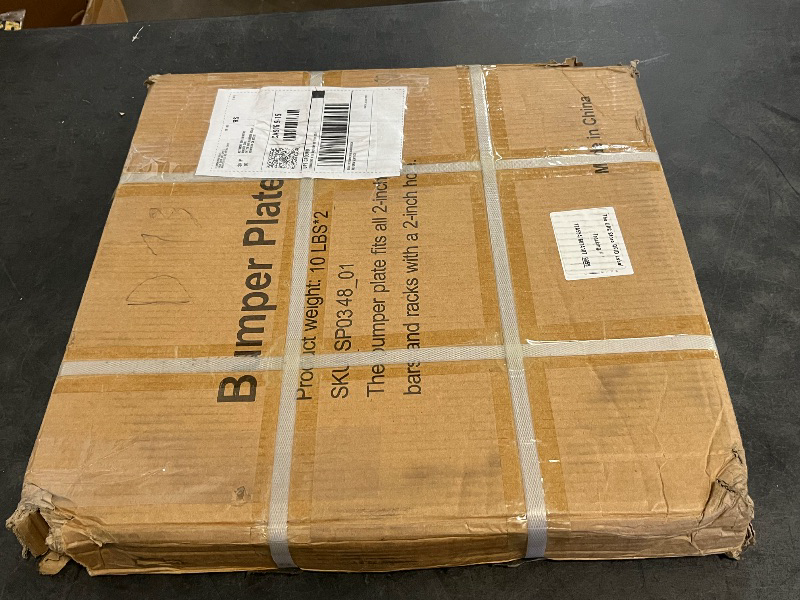 Photo 1 of 2-Inch Olympic Bumper Plates, 100% Virgin Rubber Low Bounce Barbell Weight Plates for Home Gym Strength Training, 10lb-45lb Black with Color-Coded
