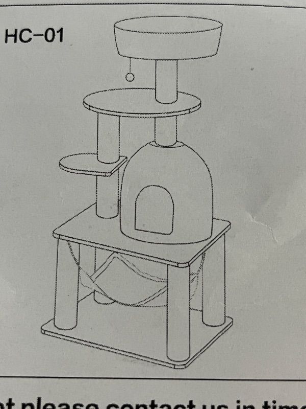 Photo 1 of Cat Tree Tower Condo with Scratching Posts, Platform & Hammock, Cat Activity Center Play Furniture for Kittens, Cats, and Pets
