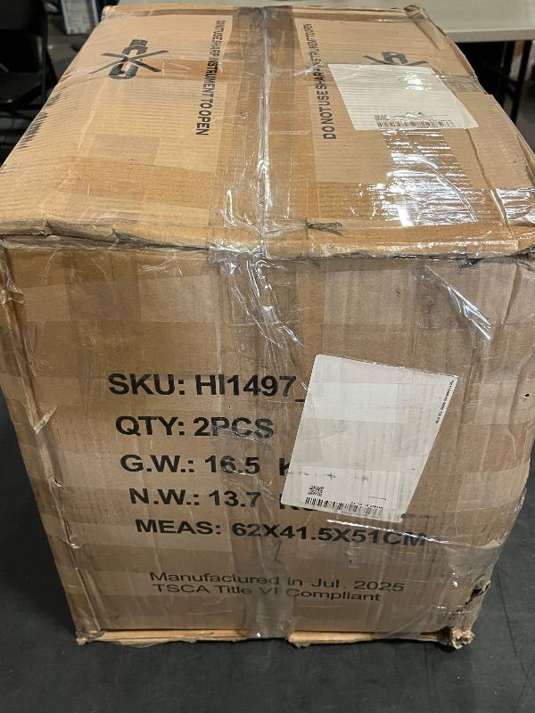 Photo 1 of Bar Stools Set of 2, 26" Counter Height Barstools with Bentwood Legs, Swivel Counter Stools with Back, Mid Century Modern Faux Leather Upholstered Barstools for Kitchen Island, Brown
