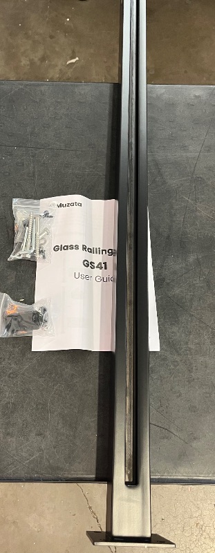 Photo 1 of Black Glass Railing Post, Clamp Glass with Spigot Slots, 304 Stainless Steel Railing System for Indoor or Outdoor Balcony, Terrace, Deck, Balustrade, Stair, Pool
