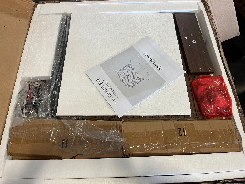 Photo 1 of FABATO Round Lift Top Coffee Table, Fluted Wood Accent Coffee Table with Hidden Storage and Open Shelves, Drum Table with Sliding Rolling Door, Small Center Table Dining Table for Living Room, Walnut