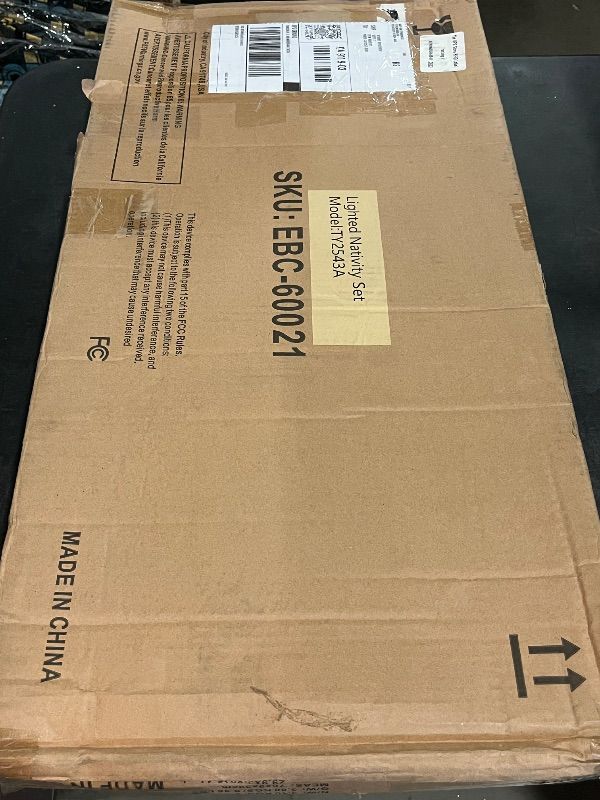 Photo 1 of 5FT Lighted Nativity Scene Set with 150 LED Lights for Christmas Decoration, Pre-Lit Iridescent Nativity Scene Xmas Decor, 3D Glittered Standing Holiday Display for Outdoor, Indoor, Golden
