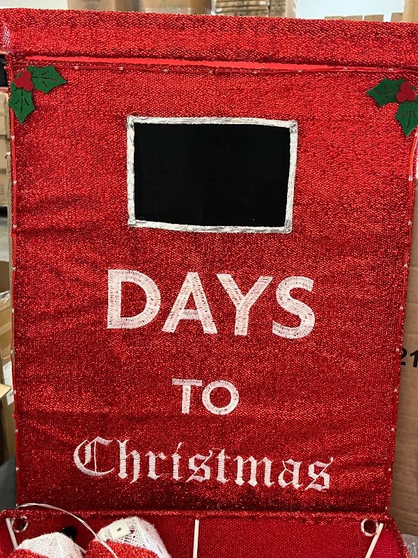 Photo 1 of 5FT Lighted Christmas Countdown Sign, Remote Control Available Within 0-60 Days, Holiday Countdown Sign Decor with 125 LED Lights, Freestanding Glittered Holiday Display for Outdoor, Indoor

