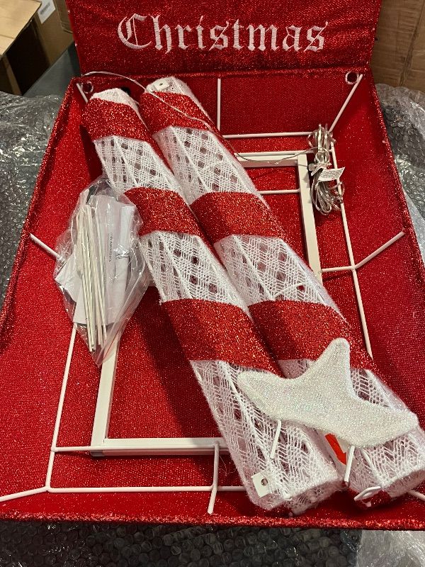 Photo 1 of 5FT Lighted Christmas Countdown Sign, Remote Control Available Within 0-60 Days, Holiday Countdown Sign Decor with 125 LED Lights, Freestanding Glittered Holiday Display for Outdoor, Indoor
