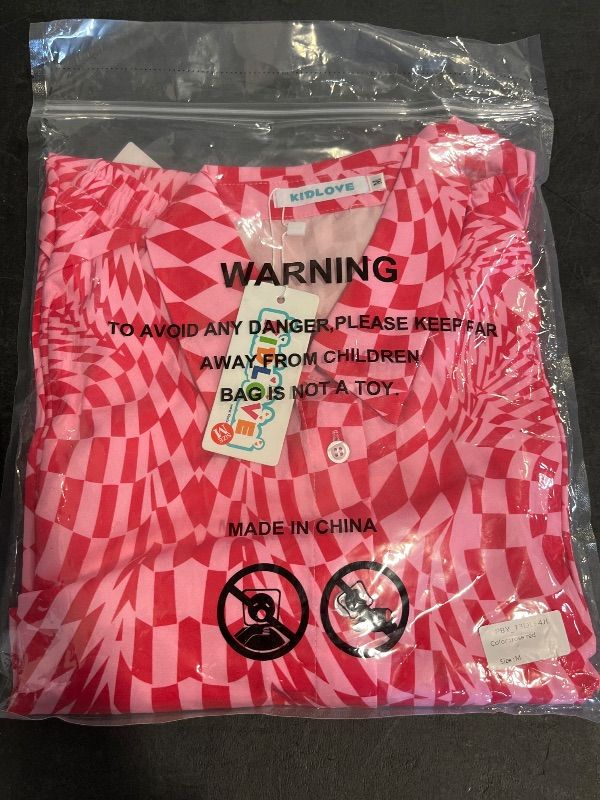 Photo 1 of (M) Women's 2 Piece sets Button Down Shirt Long Sleeve Short Drawstring Outfits Pink Print-Target
