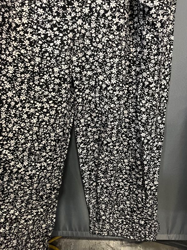 Photo 1 of (3XL) Womens Plus Size Casual Long Pant Jumpsuits Summer Print Ruffle Sleeve Smocked Waisted Romper
