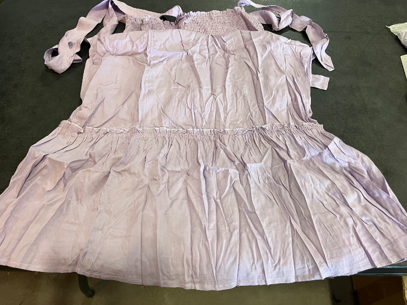 Photo 1 of (L) Women's 2026 Summer Boho Spaghetti Strap Square Neck Solid Color Ruffle A Line Beach Long Maxi Dress
