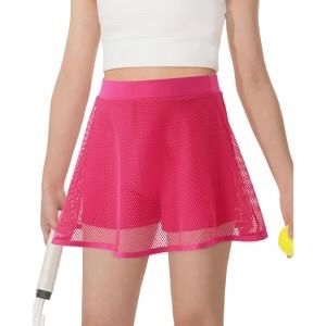 Photo 1 of (S) Girls Flowy Shorts with Pockets Athletic Running Skirt High Waist Rose Red- Target
