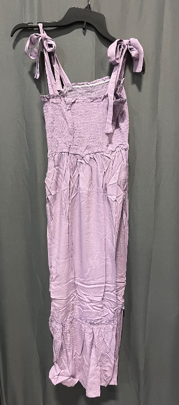 Photo 1 of (S) Women's 2026 Summer Boho Spaghetti Strap Square Neck Solid Color Ruffle A Line Beach Long Maxi Dress
