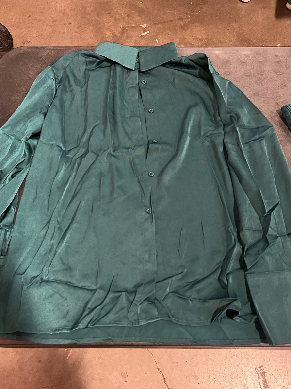 Photo 1 of (XL) 100% Silk Pyjamas, Pure Silk Pajamas, Women's Pyjamas, Gift for Her, Pajama Sets, Christmas Pyjamas, Green PJs, Silk PJs for Women, Long PJs
