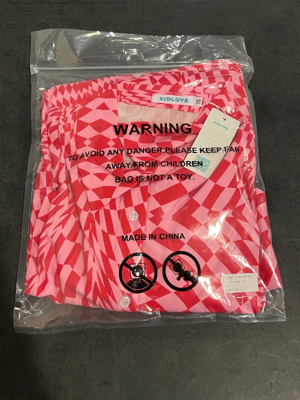 Photo 1 of (2XL) Women's 2 Piece sets Button Down Shirt Long Sleeve Short Drawstring Outfits Pink Print-Target
